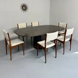 Vintage 80s Italian design marble dining table
