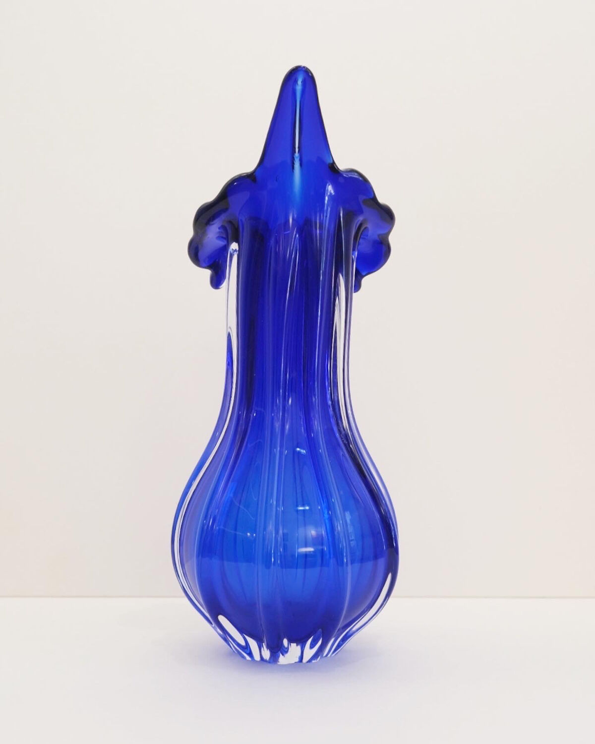 Blown glass vase by egermann, czech republic 1970