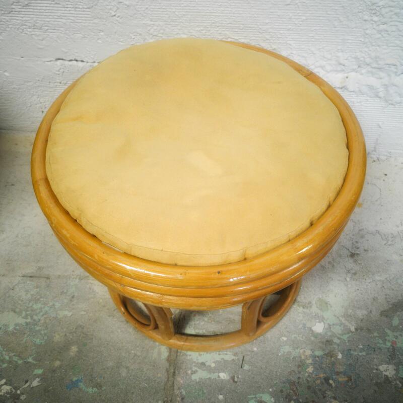 Pouf in rattan