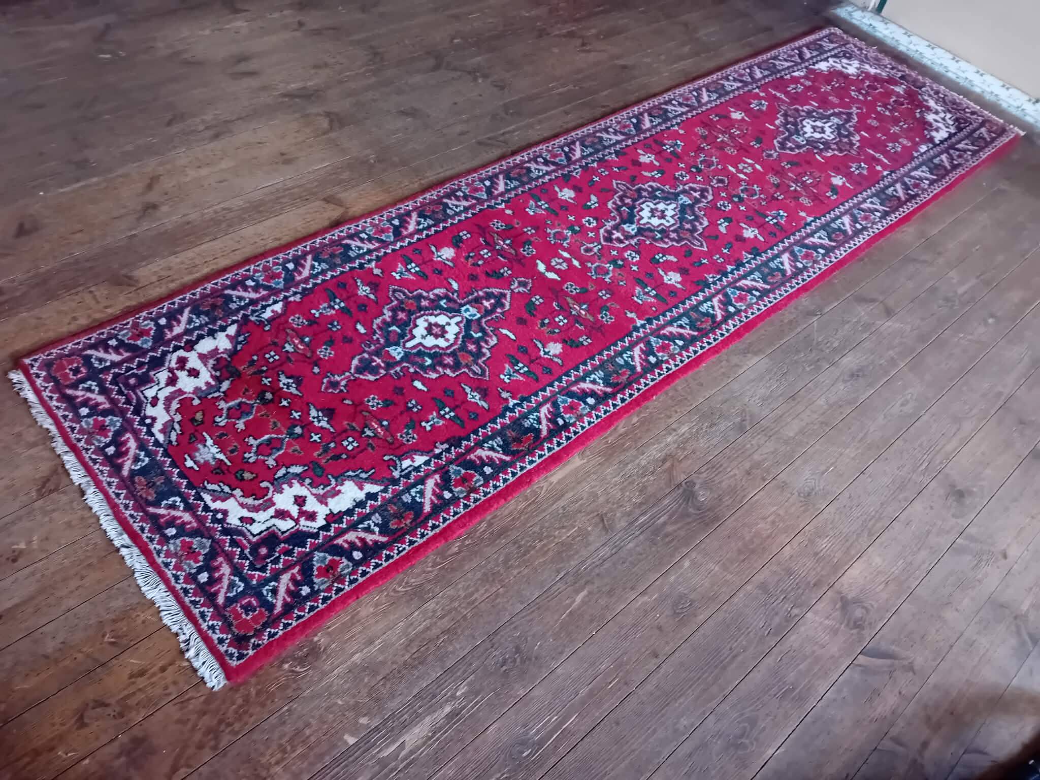 Handmade Indo-Keshan hallway rug 307x84cm