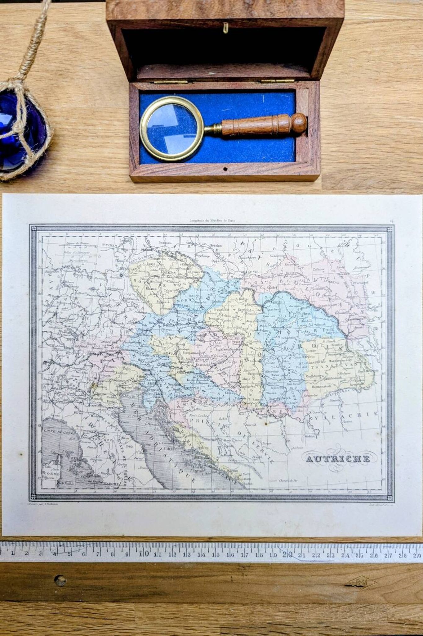 L'Autriche, carte ancienne, imprimée en 1852.