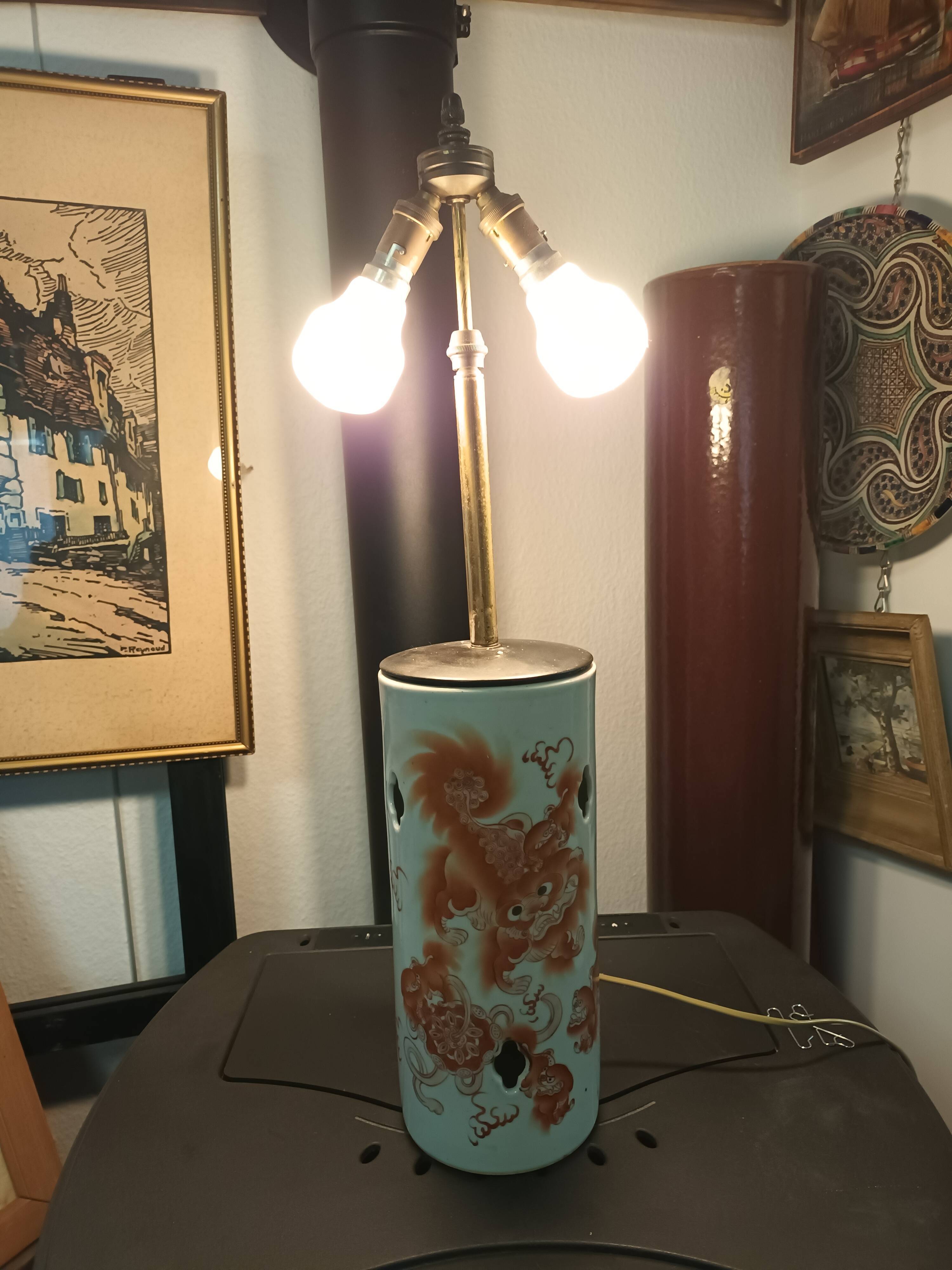 Asian ceramic lamp foot