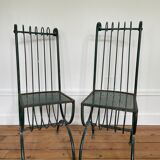 Set of 2 old chairs of square 1900