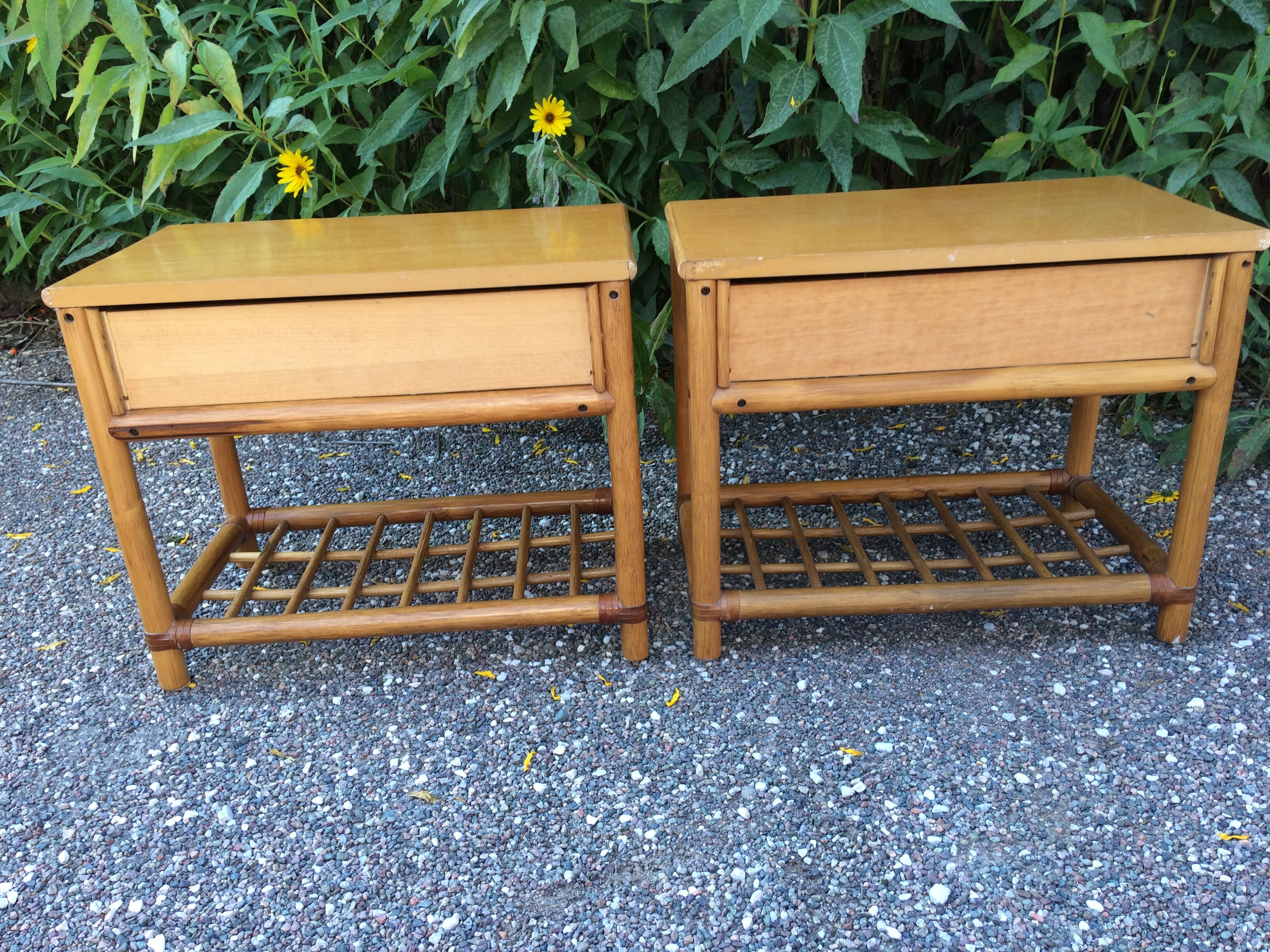 Bamboo and rattan bedsides