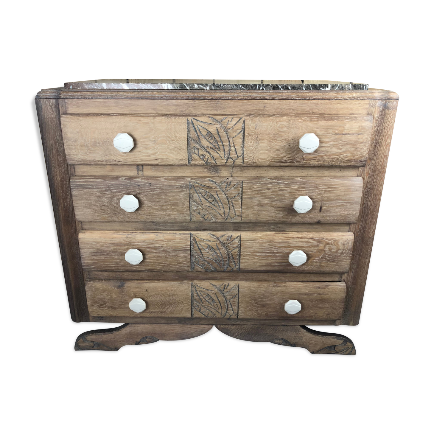 Art deco chest of drawers feet moustache restyled