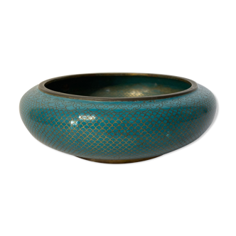 Old cut in turquoise partitioned enamel early twentieth century