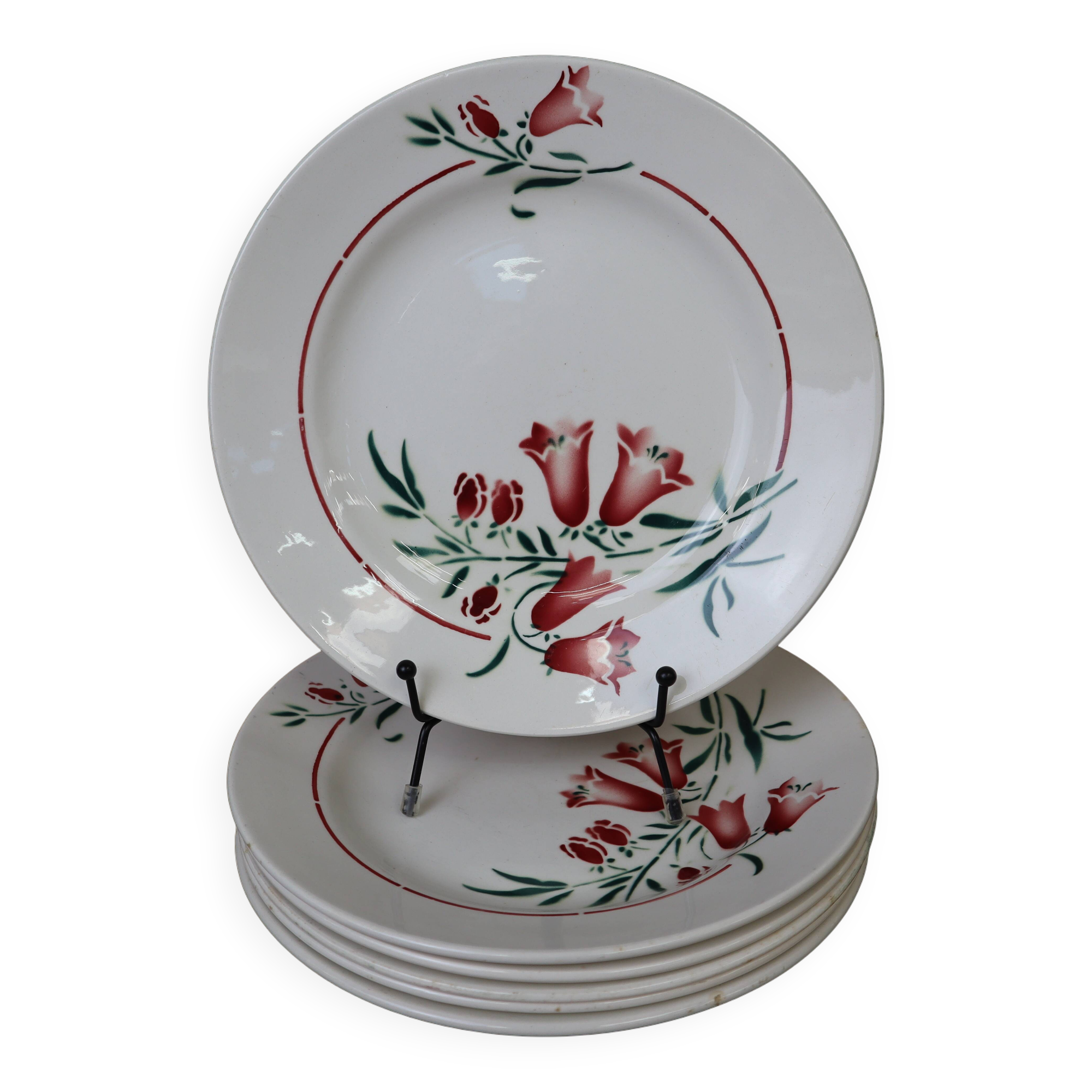 6 old Pec model flat plates from the Société amandinoise Saint-Amand