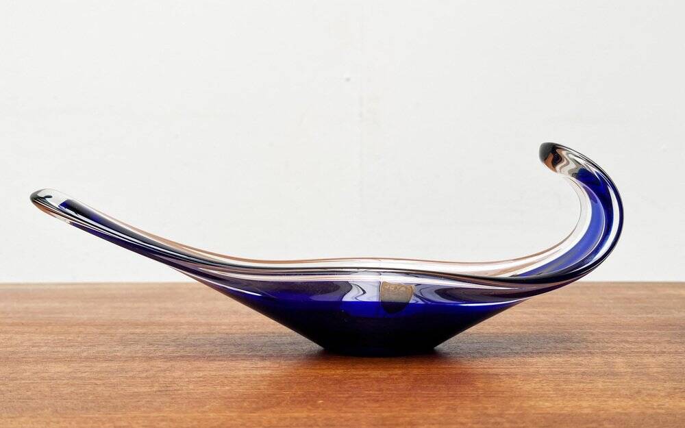 Vintage vase and bowl in art glass from Bayel, France, 1970s, set of 2.