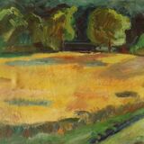 Oil on landscape canvas