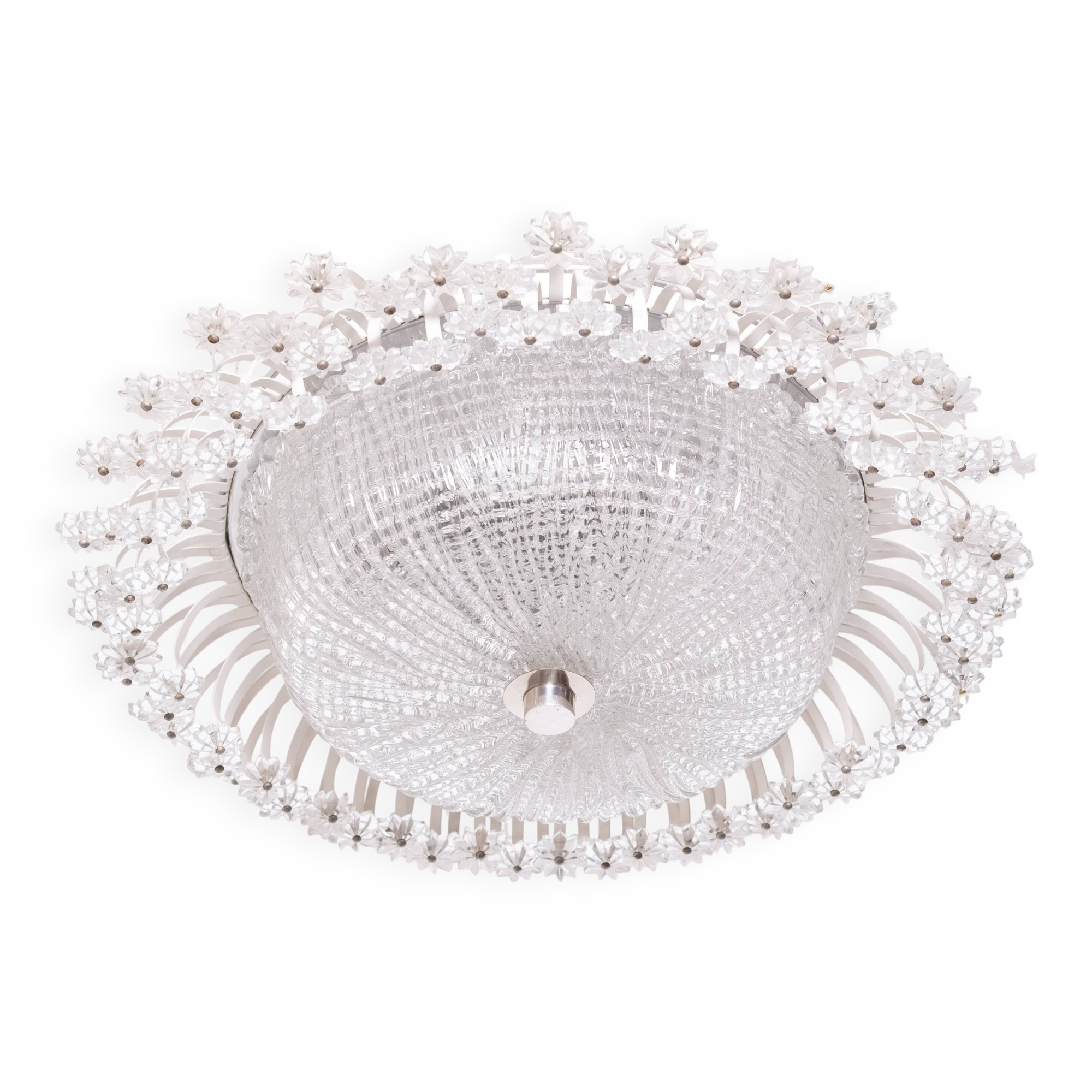 Floral Mid-Century Modern Flush Lamp Emil Stejnar 1960s Austria