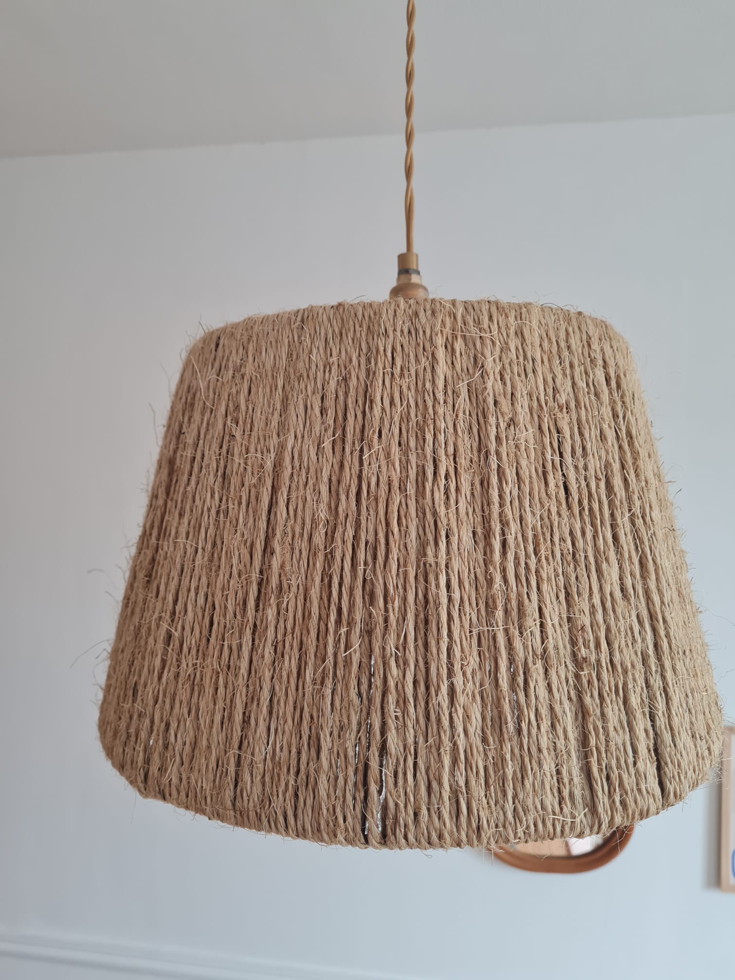 Suspension en corde naturelle vintage
