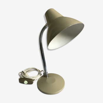 Lampe de table Aluminor en métal beige à bras flexible chromé des années 70 vintage