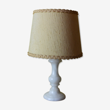 With foot in carved white marble bedside lamp