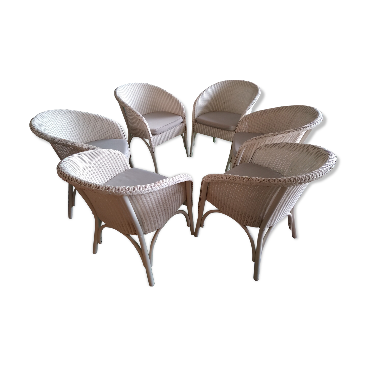 Set de 8 fauteuils Lloyd Loom