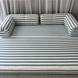 Vintage green and white striped sofa bed