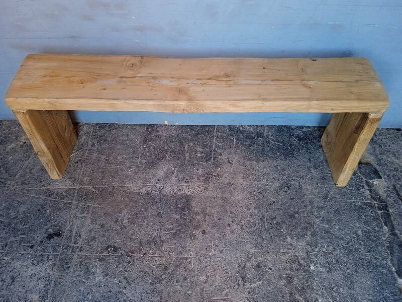 Bench 120 cm old solid wood with patina