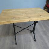 bistro table metal base rustic top