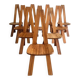 Chaises S45 Pierre Chapo vintage orme massif 1970