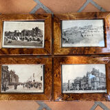 Set of 4 old postcard frames