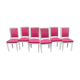 Série de 6 chaises de style Louis XVI laque blanche mate