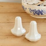 Vintage salt and pepper shakers, English porcelain, Pearl pattern - Johnson Brothers