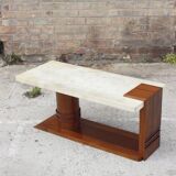 Coffee table in wood and parchment, France, 1930s