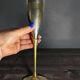 Set of 6 champagne flutes in brass and silver-plated metal – height 24 cm