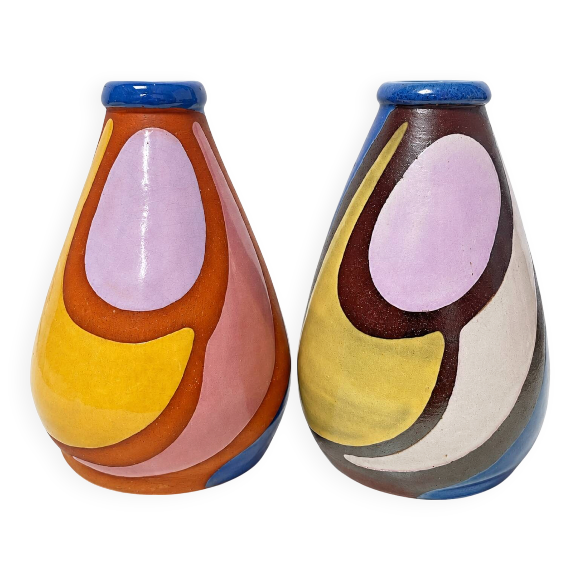 Pair of vintage ceramic vases – Cerámica Trébol, Bonao