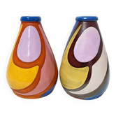 Paire de vases vintage en céramique – Cerámica Trébol, Bonao