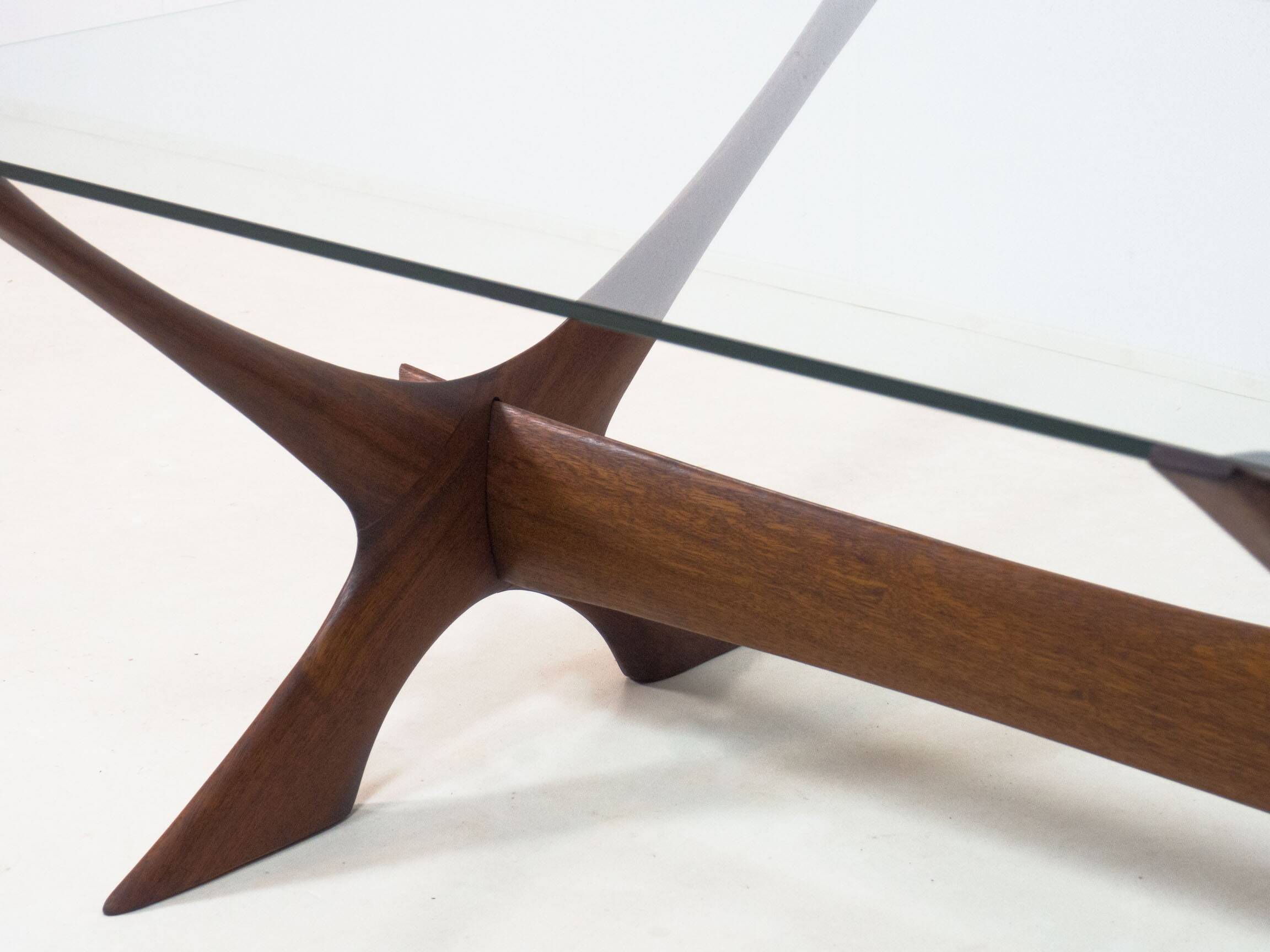 Örebro Glas ‘Condor’ walnut & glass coffee table by Fredrik Schriever-Abeln