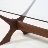Örebro Glas ‘Condor’ walnut & glass coffee table by Fredrik Schriever-Abeln