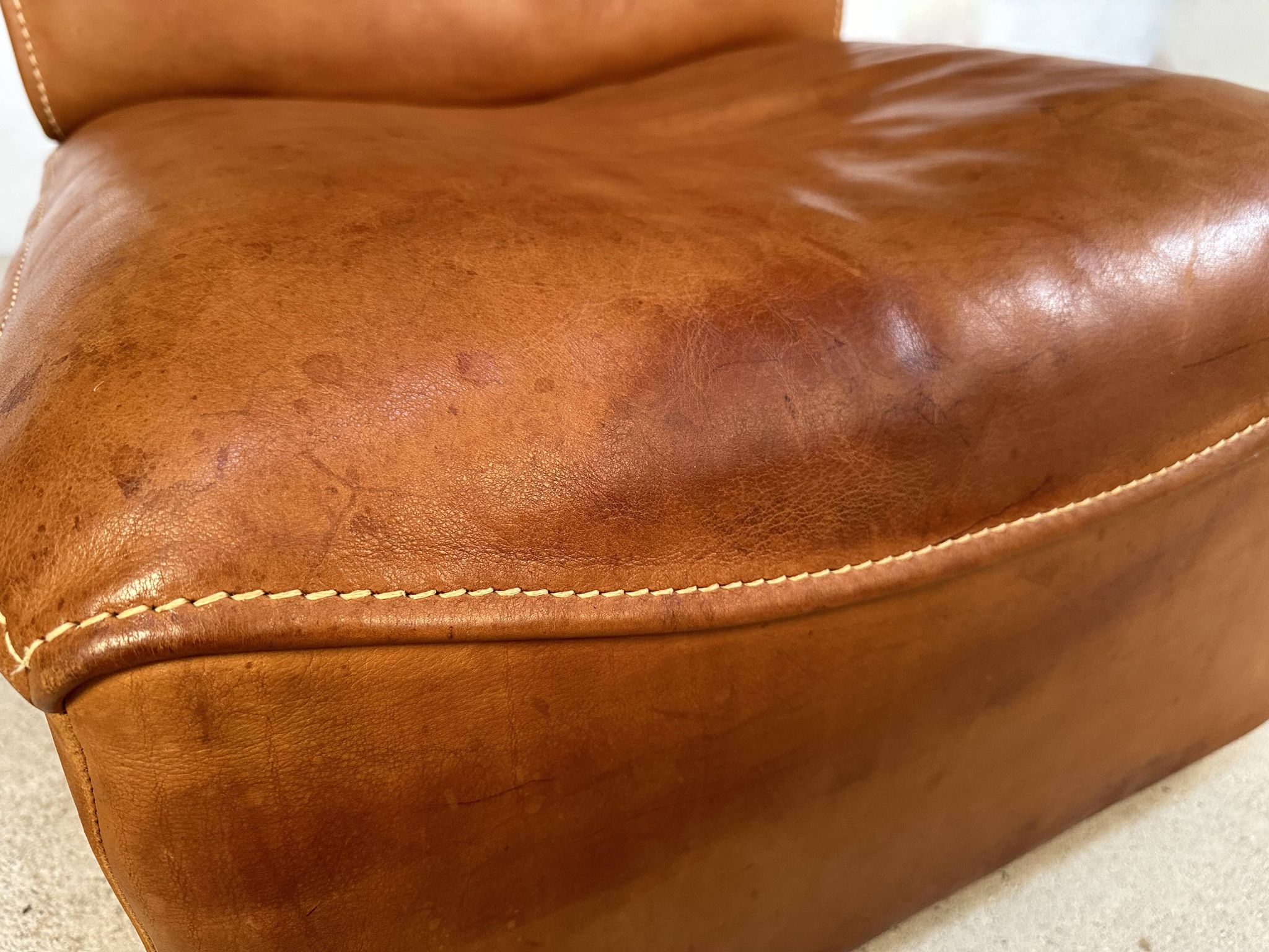 Brutalist Style DS-15 Leather Lounge Chair from De Sede, Switzerland 1970s