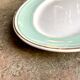 Luneville oval dish in water-green and golden opaque porcelain