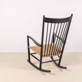 Hans J. Wegner J16 Black Rocking Chair, 1969 FDB