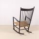 Fauteuil à bascule noir Hans J. Wegner J16, 1969 FDB