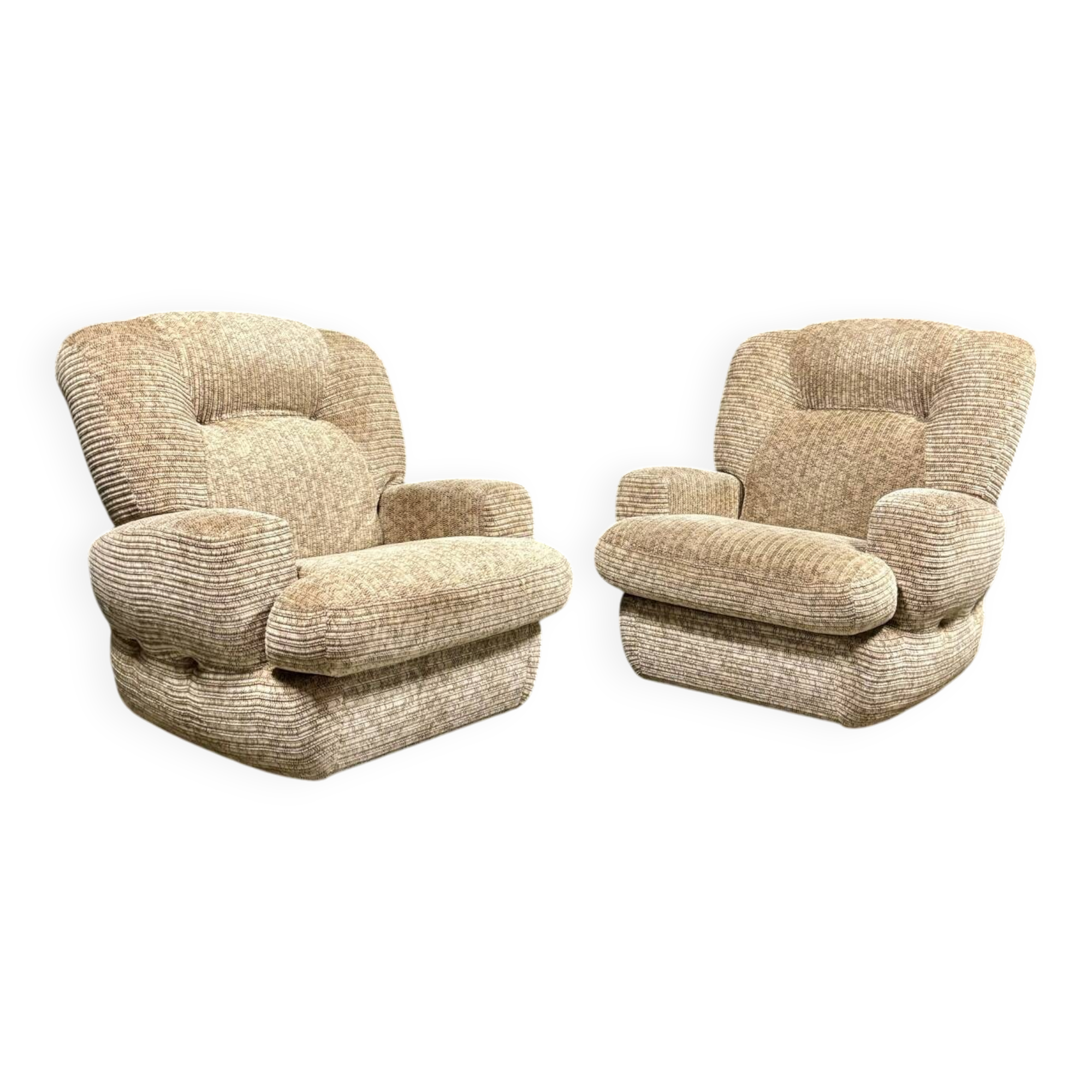 Pair of seventies foam armchairs
