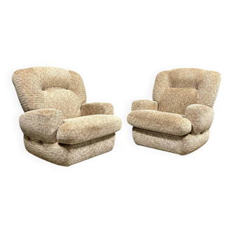 Pair of seventies foam armchairs