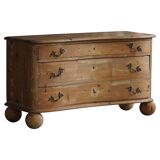 Antique Danish pine commode with ball feet, late 19th century.