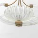 Vintage Barovier & Toso chandelier in transparent glass and brass, elegant 1940s design