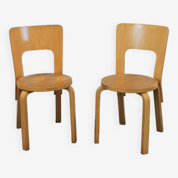 Pair of S66 Alvar Aalto chairs for Artek