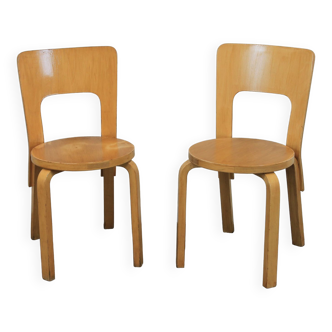 Paire de chaises S66 Alvar Aalto pour Artek