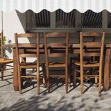 6 straw chairs in the style of the Georges Robert