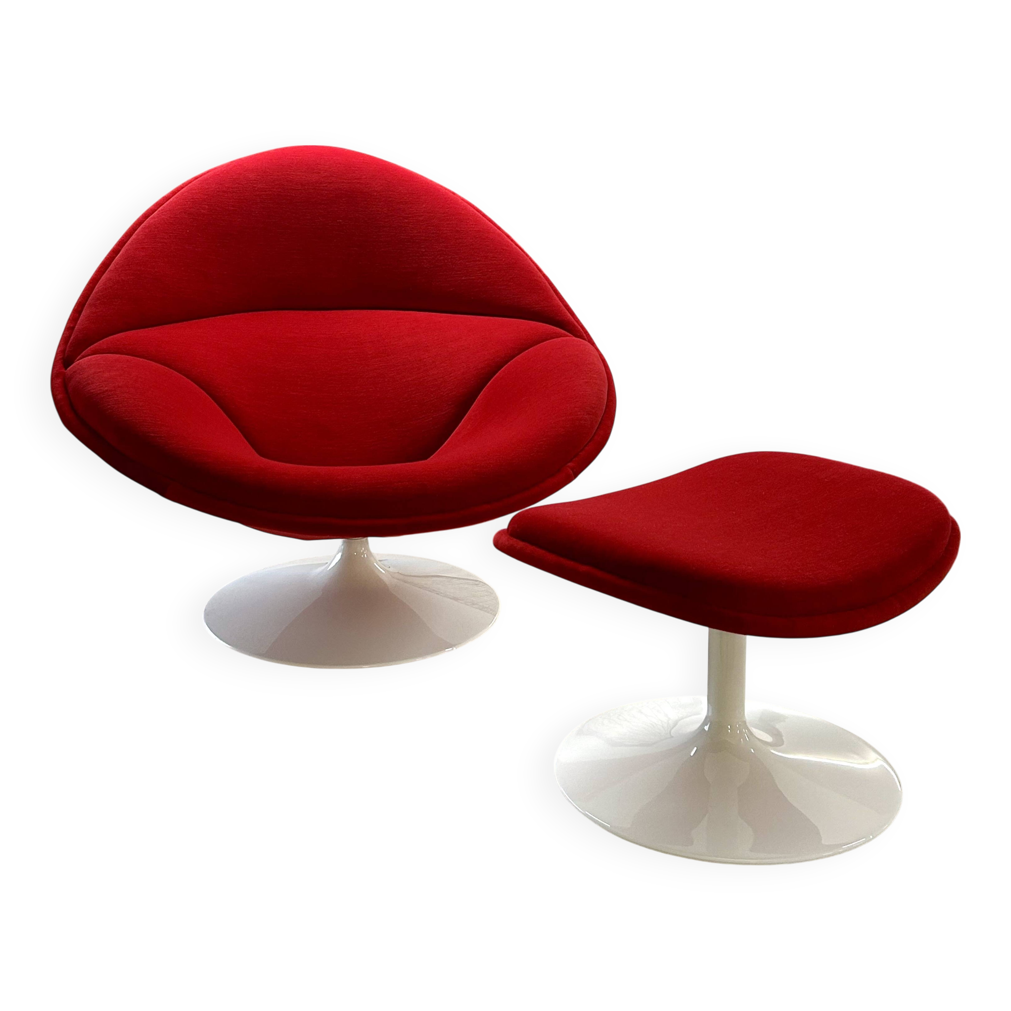 F421 armchair and its ottoman by Pierre Paulin for Artifort