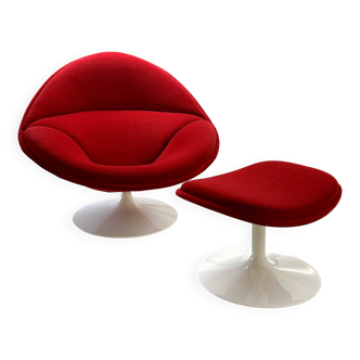 Fauteuil F421 et son ottoman de Pierre Paulin pour Artifort