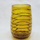 Vintage Murano Vase Mid Century Blown Glass Yellow Brown Spiral Style Ve