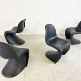 Black Panton dining chairs, set of 4