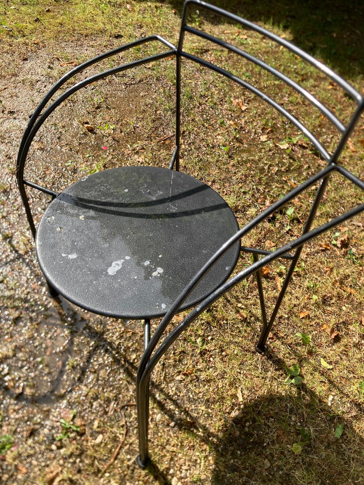 Silver moon table and chairs set fermob designer mourgue