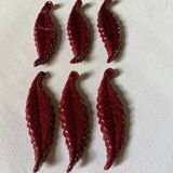 Handmade ceramic knife holder leaf decoration bohemian countryside