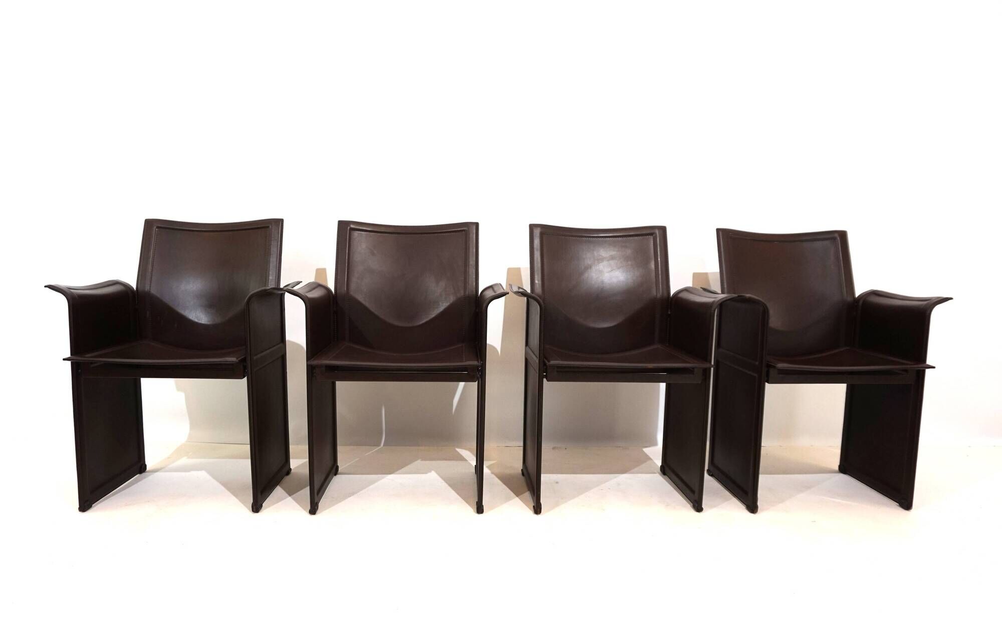 Set of 4 Matteo Grassi Korium dining/conference chairs by Tito Agnoli