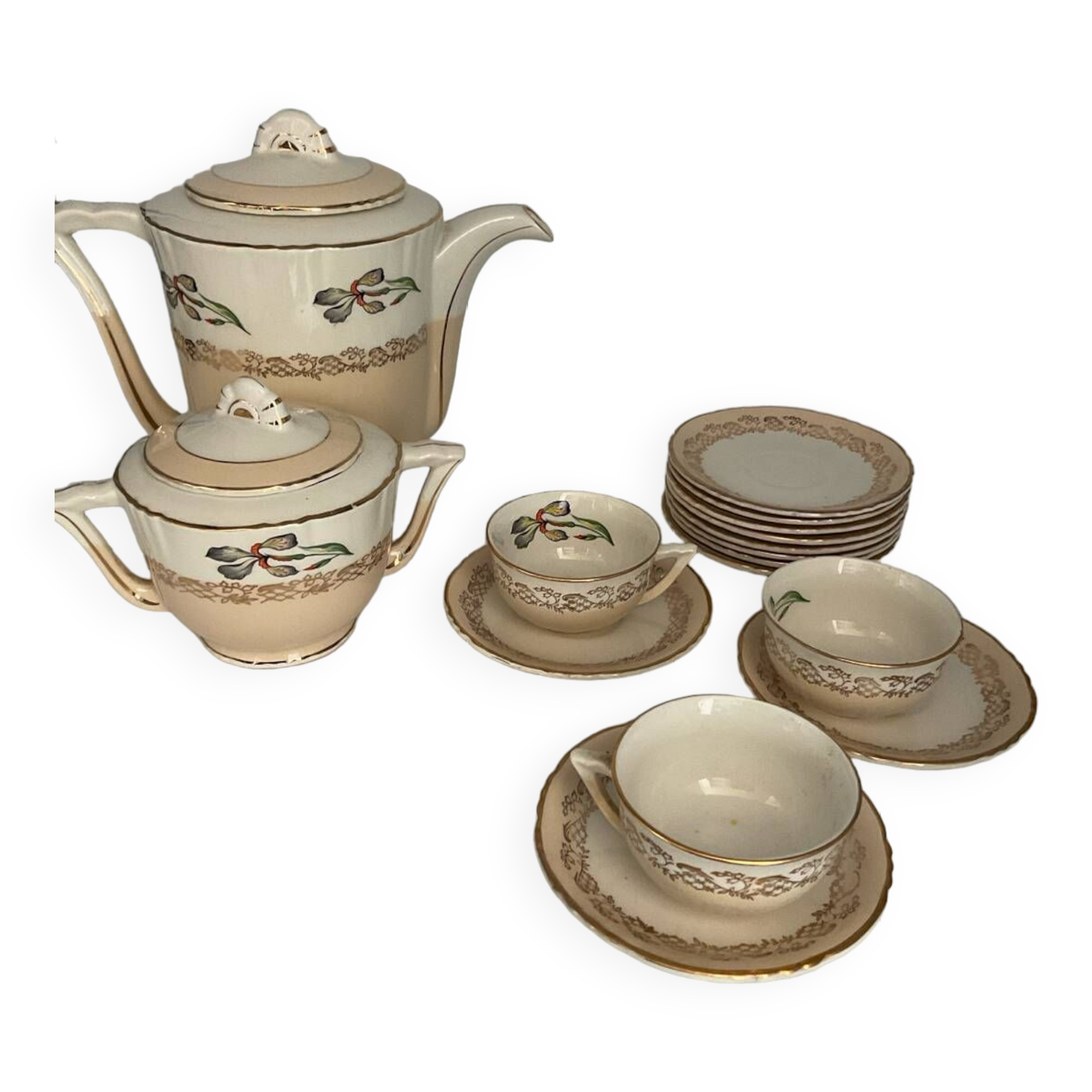 9-piece porcelain tea set